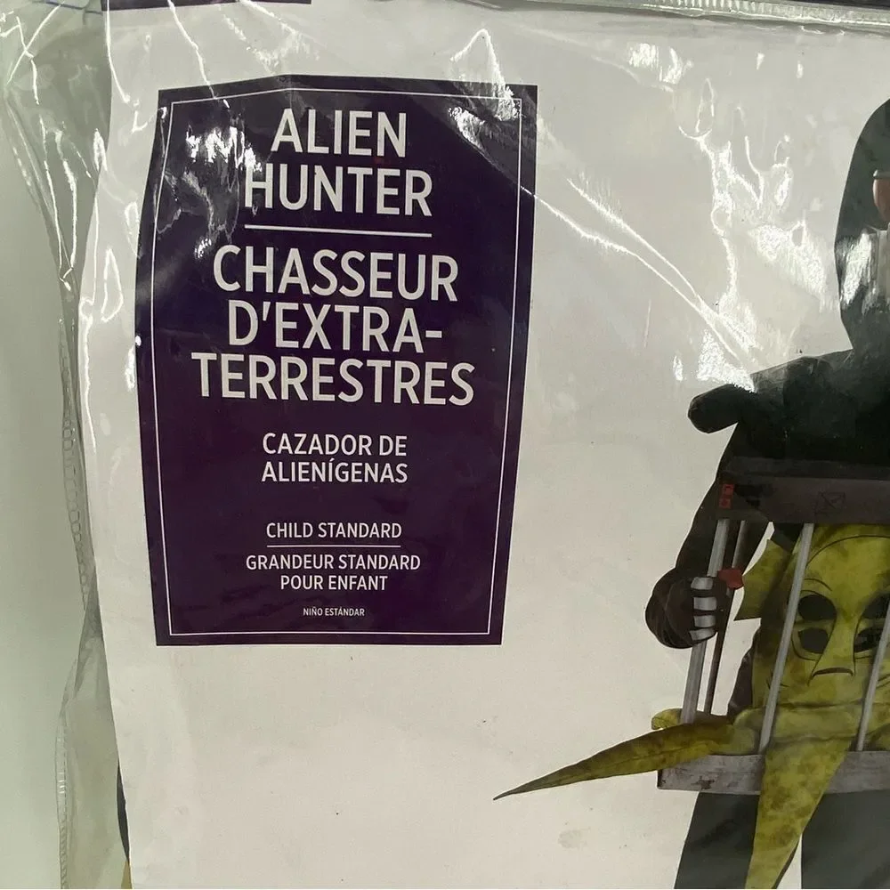 Alien Hunter Kids Halloween Costume - Black and Yellow Child Standard Size